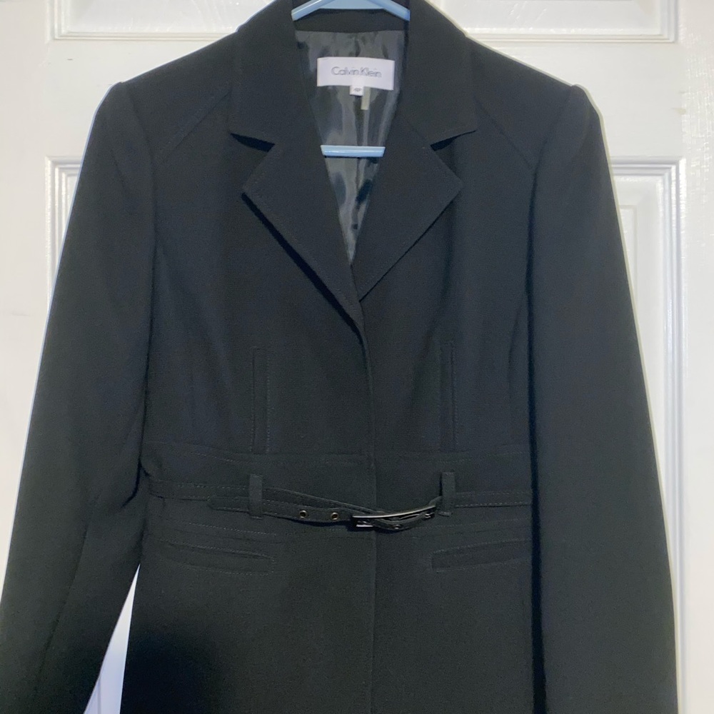 Calvin Klein Black Slick Coat